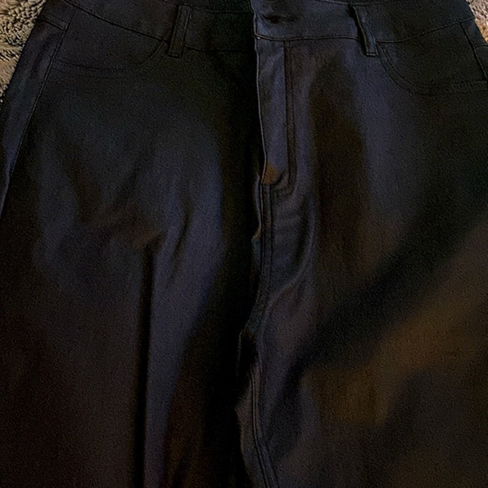 Leather like stretch pants